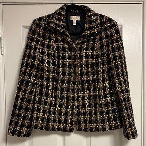 Talbots Black and Tan Tweed Blazer